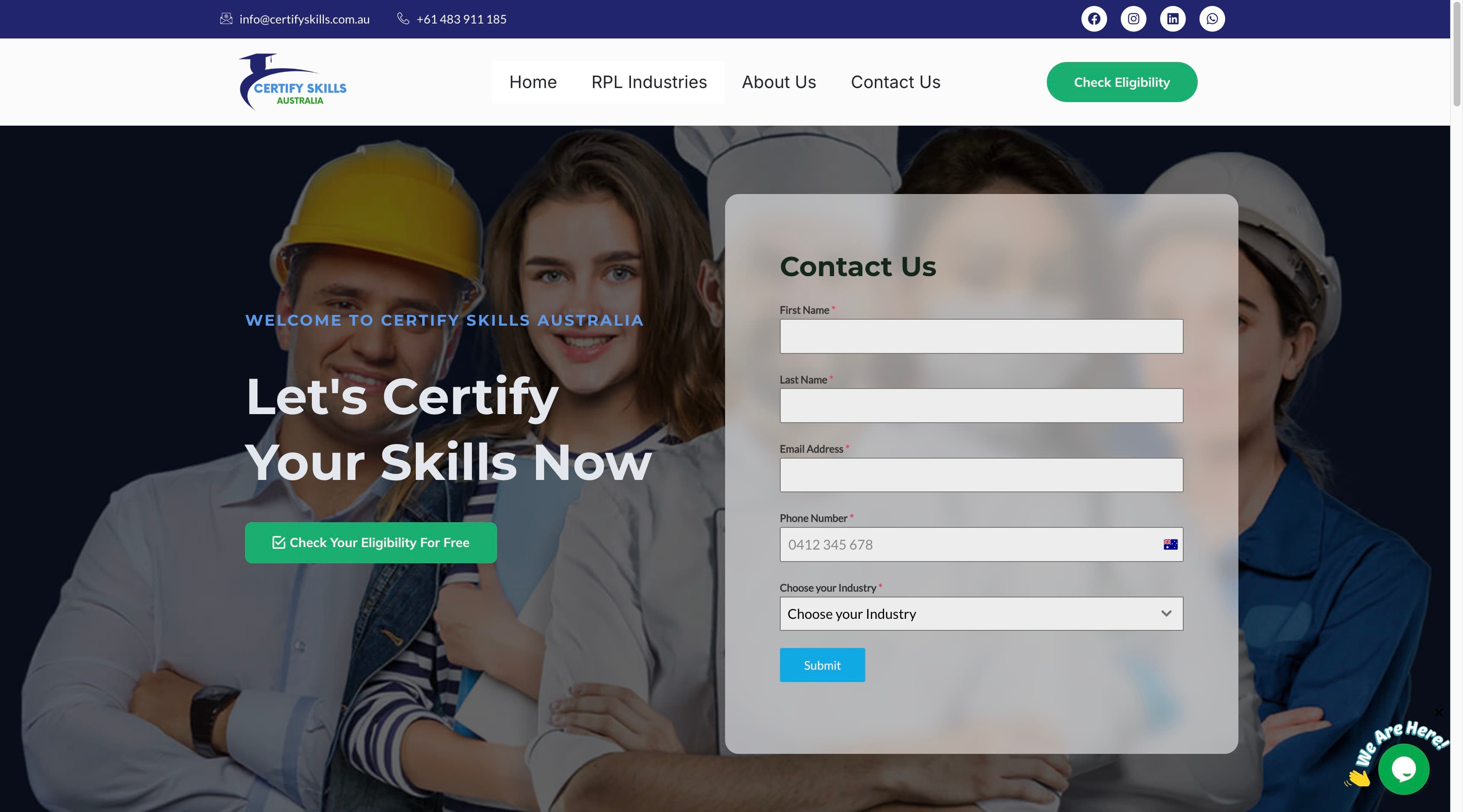 Certify Skills eligibility hero